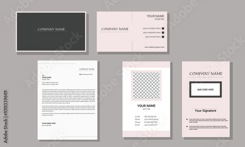 Brand Identity Business Card, Letterhead and ID Card Design