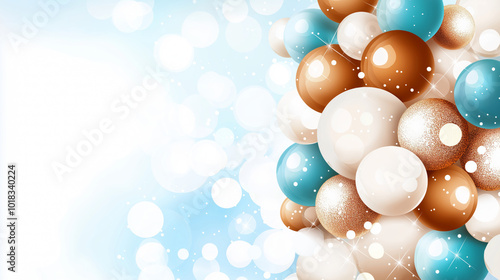 Wallpaper Mural A vibrant arrangement of colorful bubbles on a soft blue background. This cheerful and artistic design creates an inviting and festive atmosphere for any occasion. Torontodigital.ca