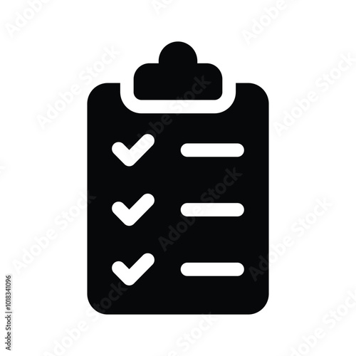 A clipboard with a checklist representing tasks or assignments vector design