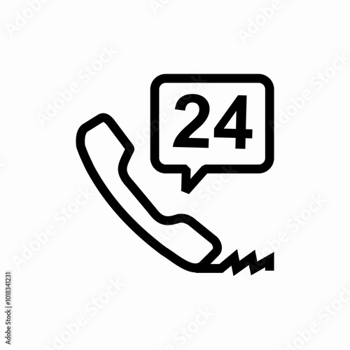 24 hour hotline icon sign vector