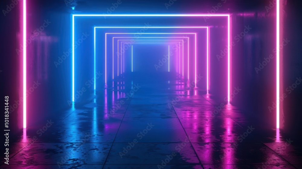 Neon Lights Corridor Neon Lights Corridor