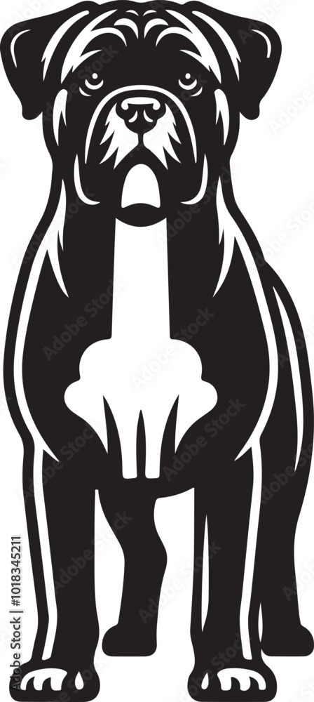 Boxer Dog silhouette vector collection on white background. Dog art work vector illustration. Boxer Dog silhouette vector collection on white background. Dog art work vector illustration.