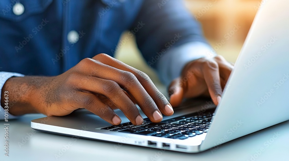 Focused Hands Typing on Laptop Focused Hands Typing on Laptop