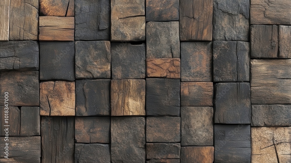 Rustic Wooden Panel An Abstract Composition of Weathered and Reclaimed Wood Squares with Varied Textures and Grain Patterns Rustic Wooden Panel An Abstract Composition of Weathered and Reclaimed Wood Squares with Varied Textures and Grain Patterns
