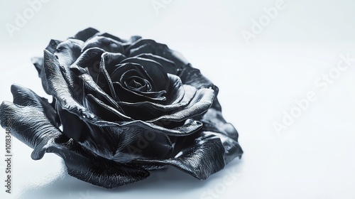 black rose isolated on Transparent Background.