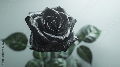 black rose isolated on Transparent Background.
