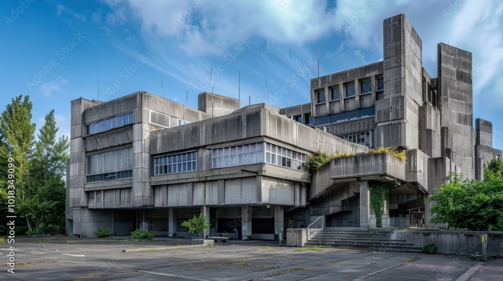 Abandoned Concrete Architecture Under Blue Sky Abandoned Concrete Architecture Under Blue Sky