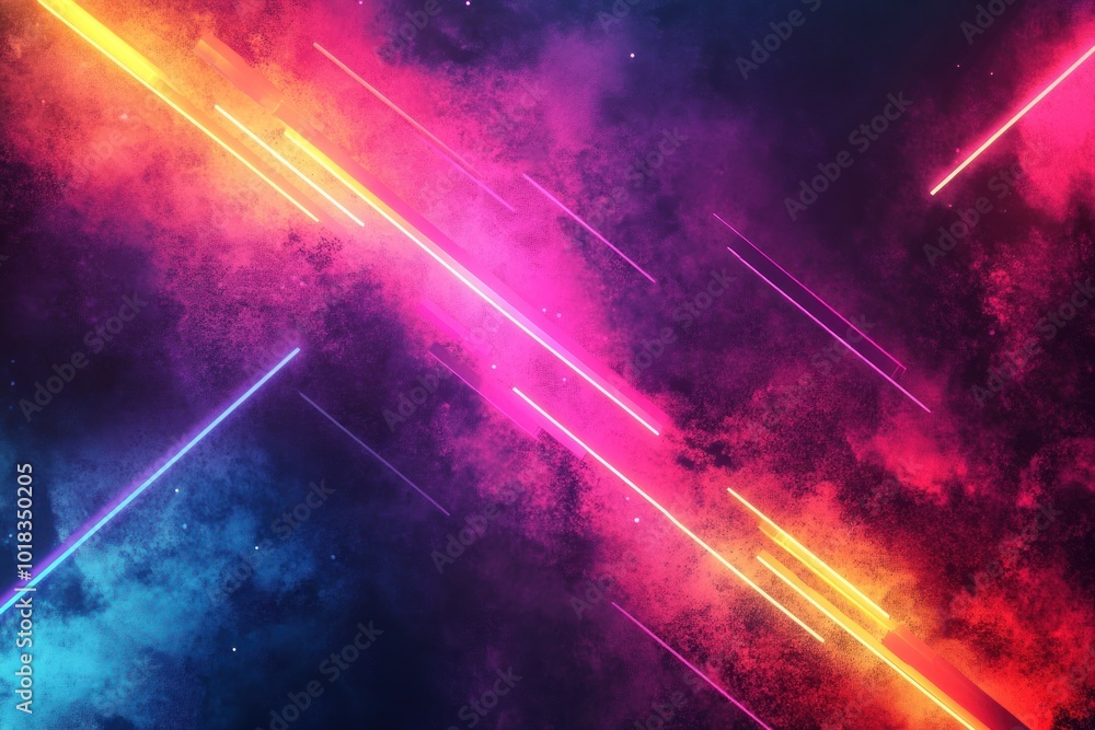Abstract background with neon light streaks and colorful smoke. Abstract background with neon light streaks and colorful smoke.