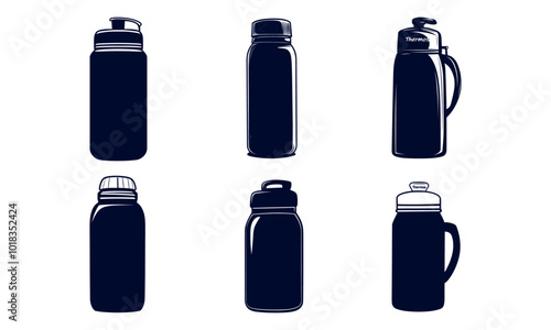 Different Styles of Thermos Bottles in Silhouette Design