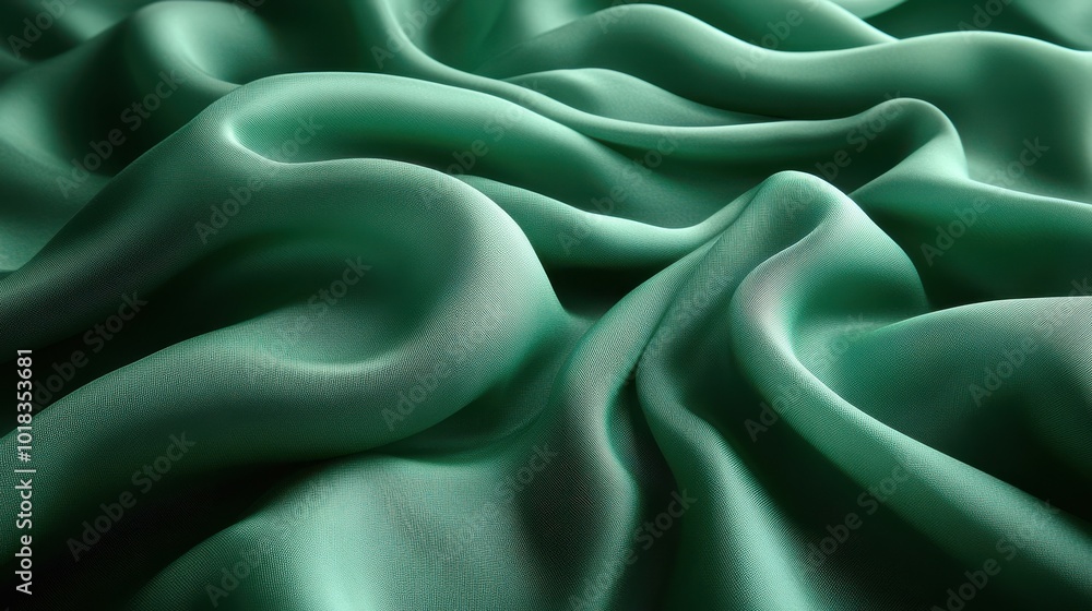 Obraz premium The Abstract Beauty of Draped Emerald Green Fabric