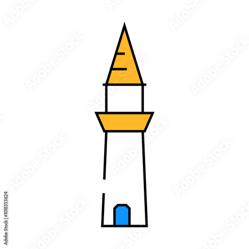 minaret islam muslim line icon vector. minaret islam muslim sign. isolated symbol illustration