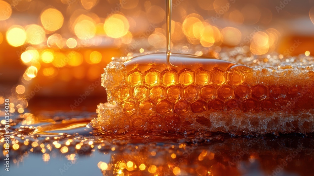 Golden Honey Drizzle on Toast with Warm Glow Golden Honey Drizzle on Toast with Warm Glow