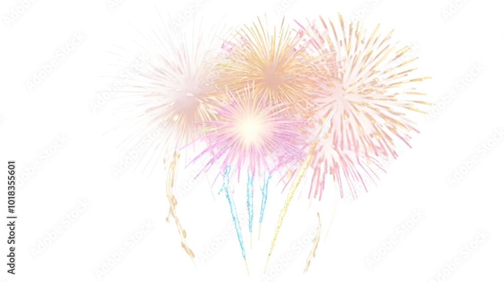 Fototapeta premium fireworks in the sky isolated transparent background
