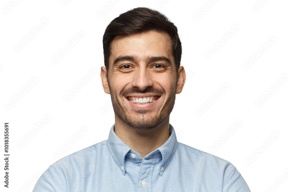Close-up portrait of handsome smiling businessman face Close-up portrait of handsome smiling businessman face