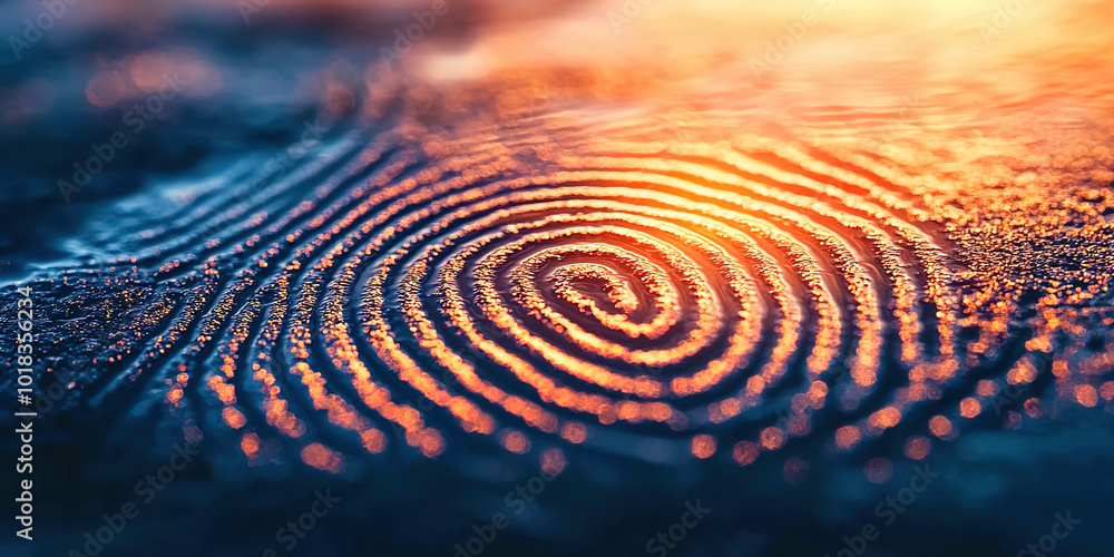 A close up of a fingerprint with a blue background A close up of a fingerprint with a blue background