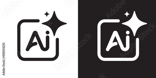 Generate AI symbols. Artificial intelligence and machine learning technology concept. Icon element for app, website and interphase. Vector illustration.