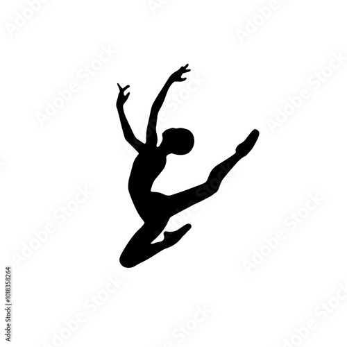 gymnastic shilhoutte vector on white background