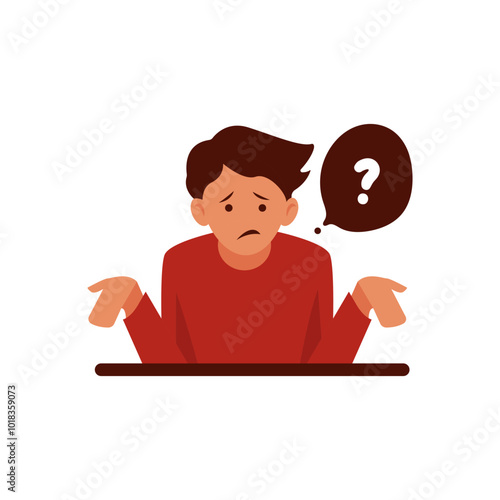 confused person vector illustration on white background