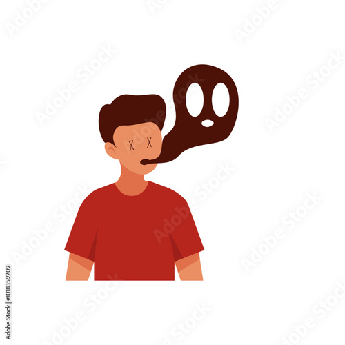 confused person vector illustration on white background