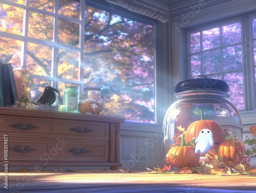 A Halloween candy-making station where kids decorate lollipops shaped like ghosts pumpkins