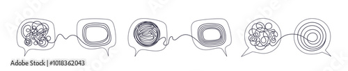 Tangle of thoughts. Coach. Mental problem, stress