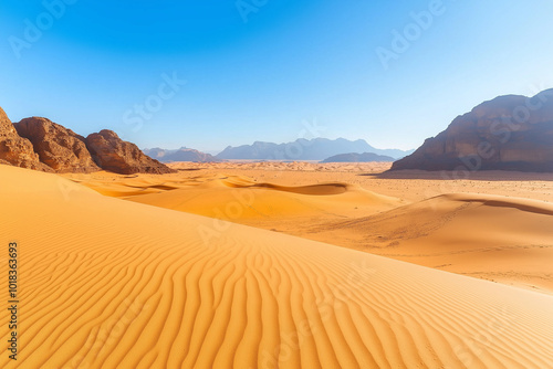 Landscape of sunrise in the desert.generative AI