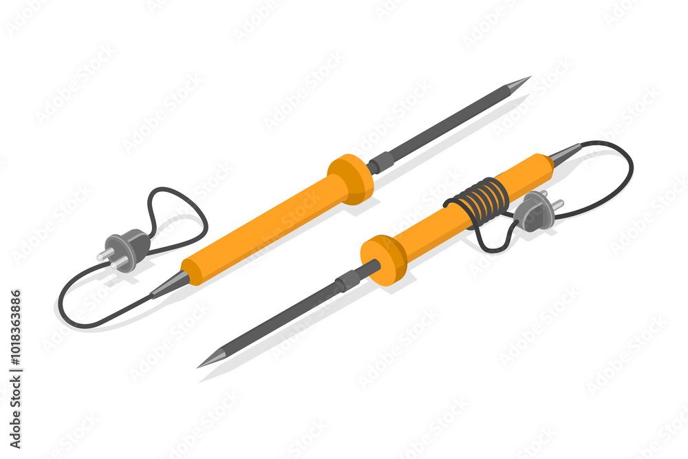 3D Isometric Flat Icon of Welding Tool, Soldering Iron 3D Isometric Flat Icon of Welding Tool, Soldering Iron