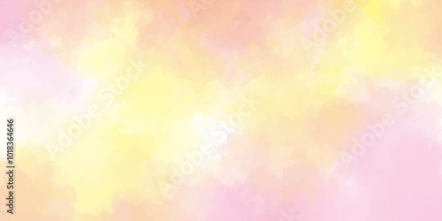 Modern and paper texture design with sky blue cloud. Abstract pastel watercolor hand painted background. Fantasy light red, pink shades watercolor background. picture painting vector illustration. art