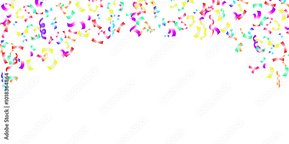 Colored confetti on top of photo on blank background Colored confetti on top of photo on blank background