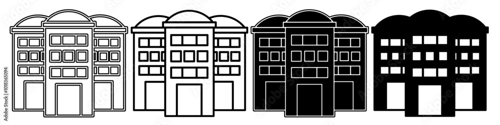 Building icon illustration collection. Black and white design icon for business. Stock vector. Building icon illustration collection. Black and white design icon for business. Stock vector.