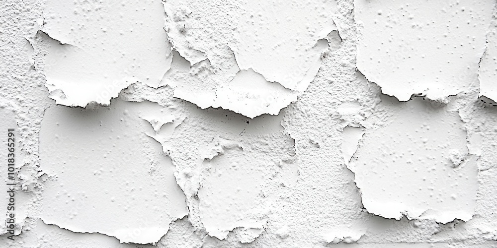 Obraz premium White Peeling Paint Texture, Abstract Wall With Flaking Surface