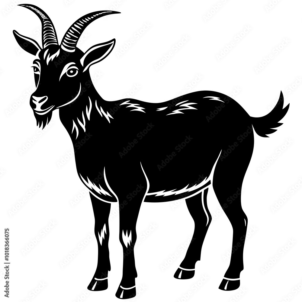 silhouette of a goat
