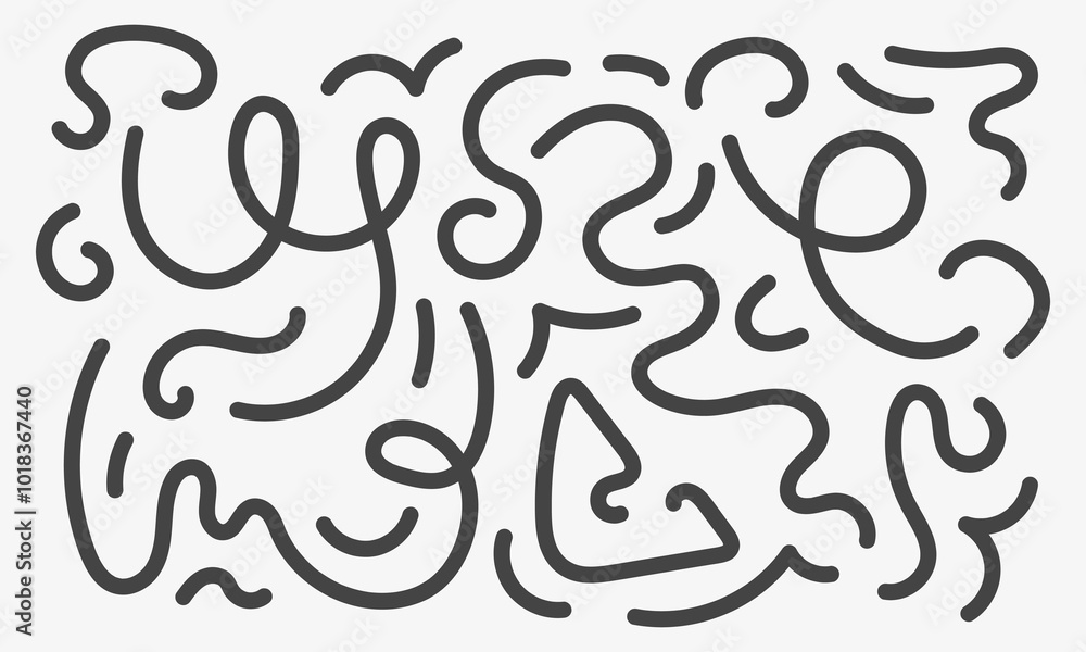 Doodle lines, variorse shapes. Childish scribble backdrop. Hand drawn scribble waves. Vector illustration Doodle lines, variorse shapes. Childish scribble backdrop. Hand drawn scribble waves. Vector illustration