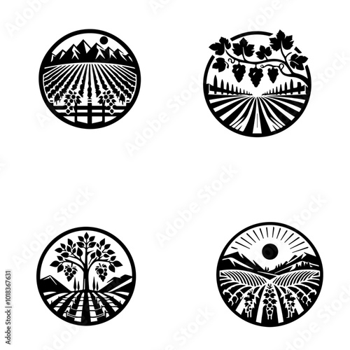 vineyard, icon, vector illustration, white background