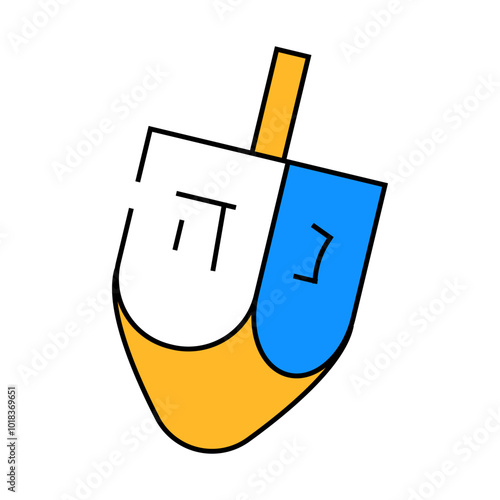 hanukkah dreidel jewish line icon vector. hanukkah dreidel jewish sign. isolated symbol illustration