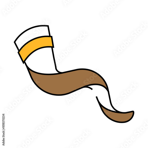 shofar horn jewish line icon vector. shofar horn jewish sign. isolated symbol illustration