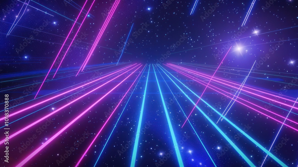 Obraz premium Neon Lights in Space