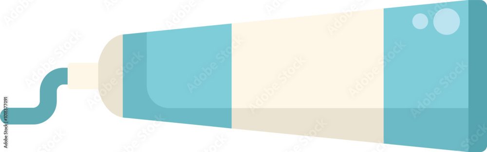 Tube of blue and white toothpaste squeezing out paste Tube of blue and white toothpaste squeezing out paste