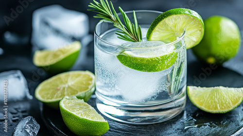 Refreshing Lime and Rosemary Cocktail A Perfect Blend of Citrus and Herbs photo