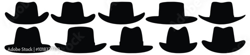 Hat silhouette set vector design big pack of headwear illustration and icon