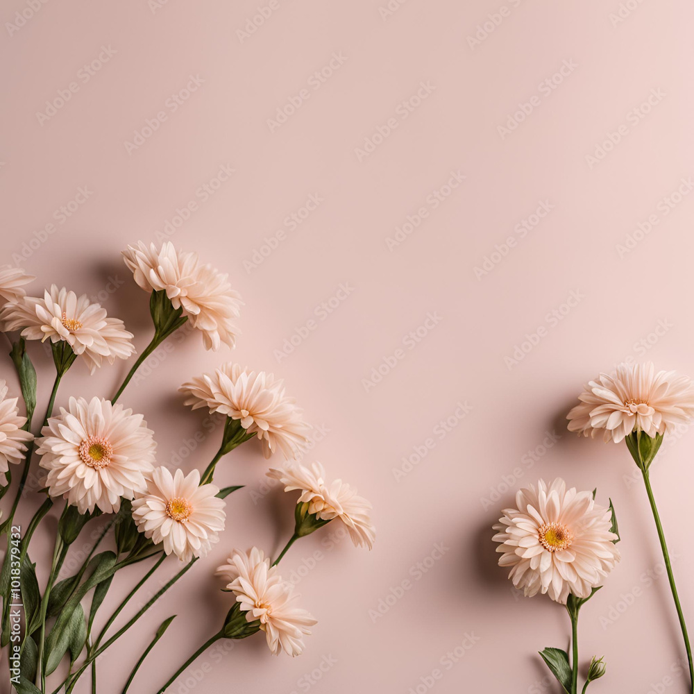 Fototapeta premium Decoração minimalista com flores.