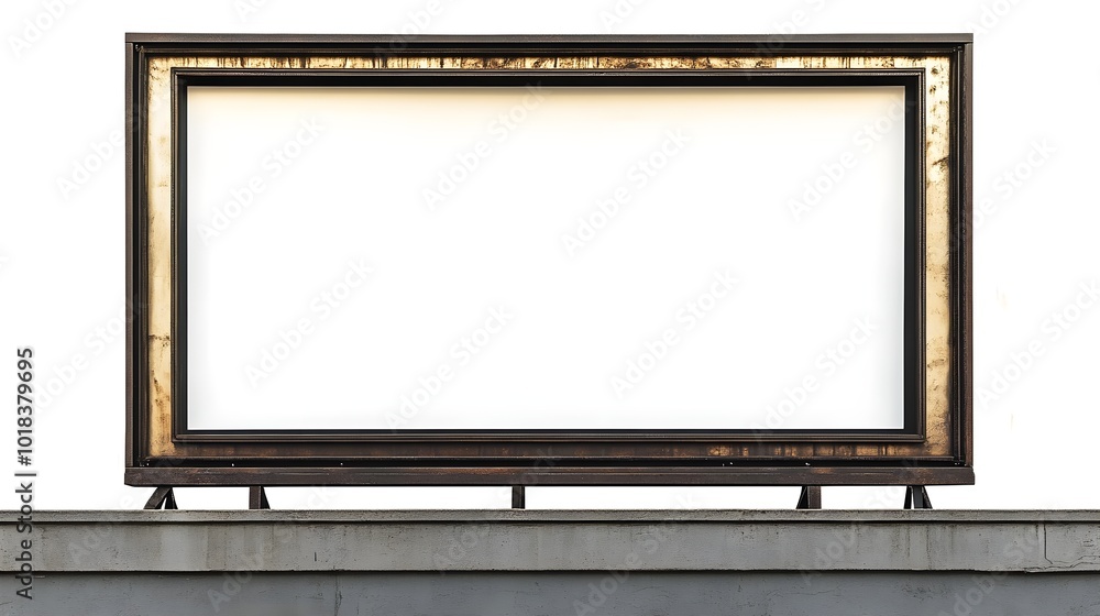 Blank Billboard Sign on Building Roof Blank Billboard Sign on Building Roof