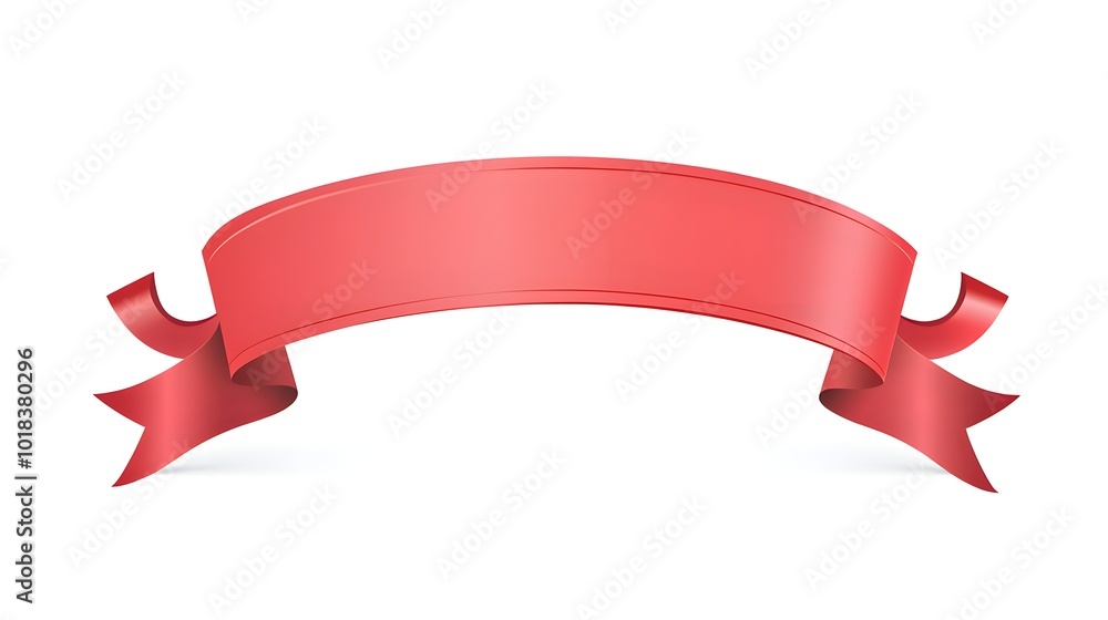 Red Ribbon Banner Blank Template for Design Announcement Sale Offer Red Ribbon Banner Blank Template for Design Announcement Sale Offer