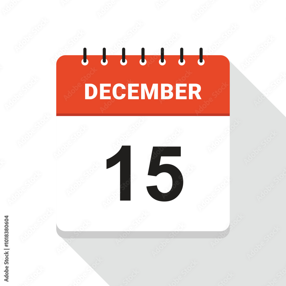December 15 Calendar Date icon December 15 Calendar Date icon