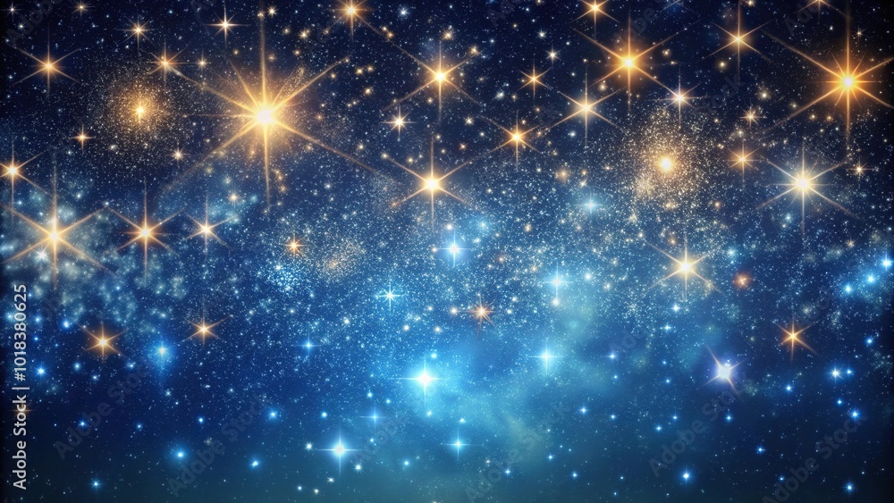 Night sky filled with twinkling and blinking stars Night sky filled with twinkling and blinking stars