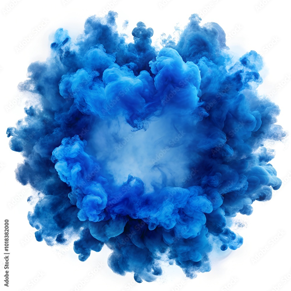 A blue smoke explosion border isolated on white background, png transparent , graphic resources A blue smoke explosion border isolated on white background, png transparent , graphic resources