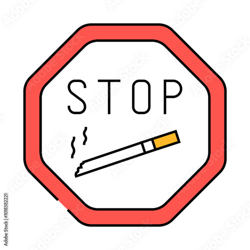 stop nicotine line icon vector. stop nicotine sign. isolated symbol illustration