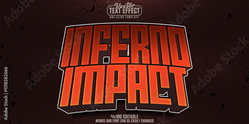 Inferno editable text effect, customizable game and fire 3d font style