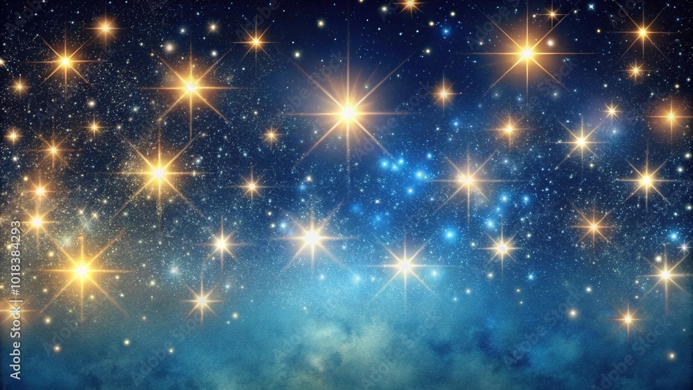 Night starry skies with twinkling and blinking stars at eye level Night starry skies with twinkling and blinking stars at eye level