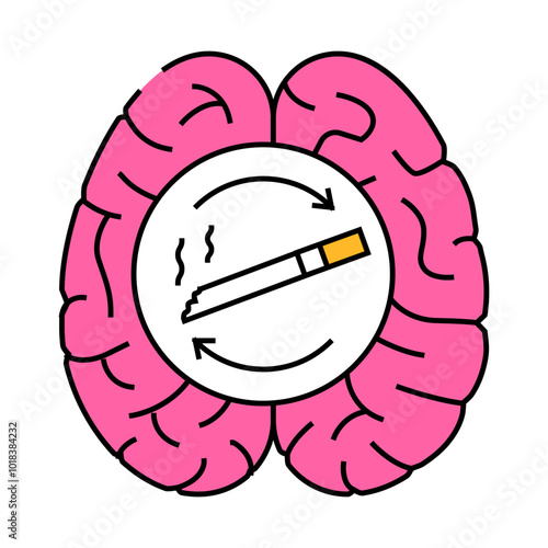 addiction nicotine tobacco line icon vector. addiction nicotine tobacco sign. isolated symbol illustration